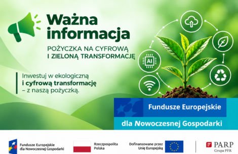 Informacja – Pożyczka na cyfrową i zieloną transformację przedsiębiorstw!